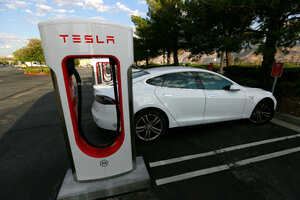 How long does it take to deals charge tesla at charging station